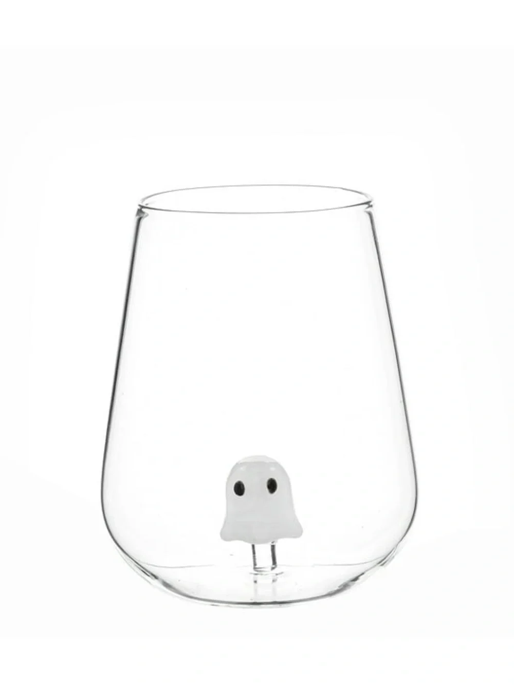 👻 White Ghost Stemless Wine Glasses (Set of 2) 👻